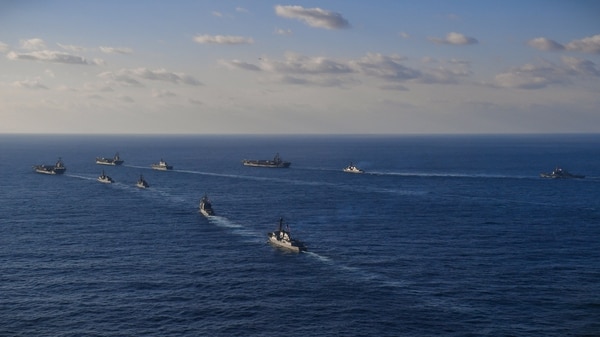 Los portaaviones estadounidenses en el Mar de Japón el 12 de noviembre de 2017. (Reuters)