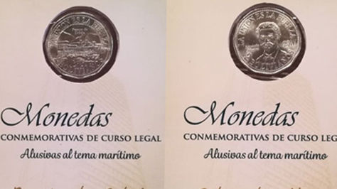 Monedas en homenaje a Eduardo Abaroa y el Puerto de Cobija. Foto: Banco Central de Bolivia