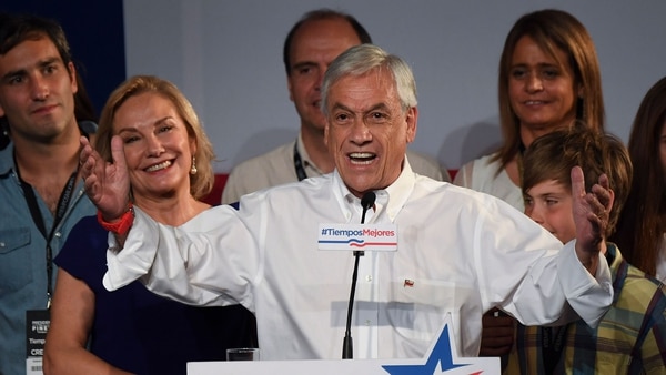 Sebastián Piñera, tras ganar la primera vuelta en las elecciones de Chile (AFP)