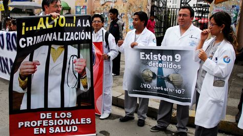 Una protesta de los médicos en la ciudad de La Paz. Foto: Archivo