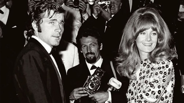 Franco Nero y Vanessa Redgrave en el Festival de Cannes, a fines de los 60