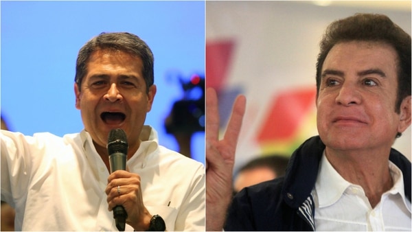 El presidente Juan Orlando Hernández y el candidato opositor Juan Nasralla