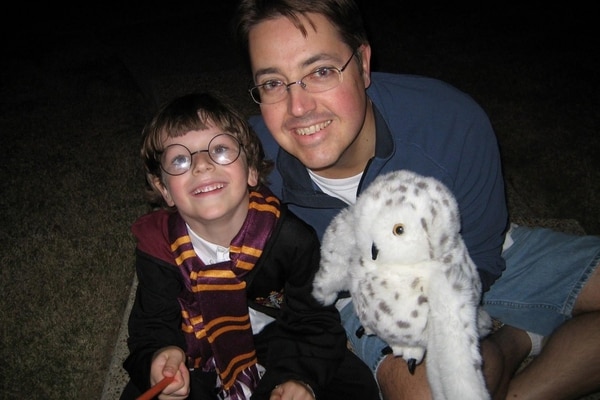 Steve Damm con su hijo Cooper en Halloween de 2005 (Cortesía de Tyra Damm / The Washington Post)