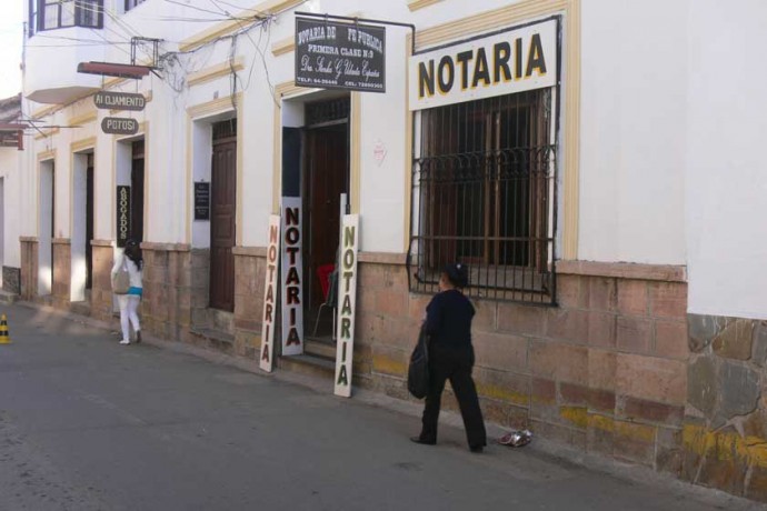 EMERGENCIA. Una Notaría de Fe Pública en la ciudad de Sucre. 