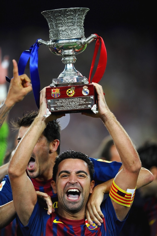 2011: Xavi, capitán de otra temporada soñada del Barcelona ganando la Champions, la Liga, la Supercopa de Europa y el Mundial de Clubes entre otros títulos (Getty)