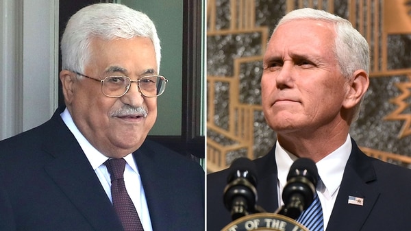 Mahmud Abbas y Mike Pence (Getty Images)
