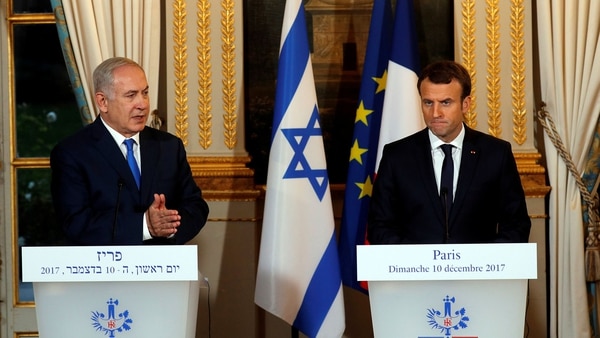 Benjamin Netanyahu se reunió en París con Emmanuel Macron (Reuters)