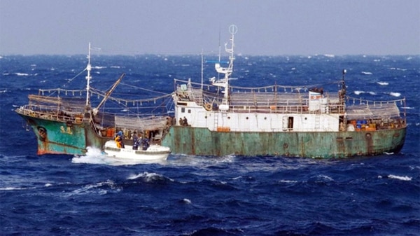 Uno de los “barcos fantasma” de Corea del Norte (AFP)