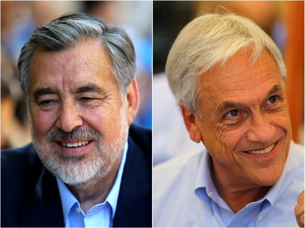 Los candidatos presidenciales chilenos, el oficialista Alejandro Guillier y Sebastián Piñera (REUTERS/Ivan Alvarado)