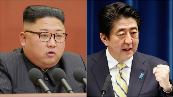 El dictador norecoreano, Kim Jong Un, y el primer ministro japonés, Shinzo Abe.