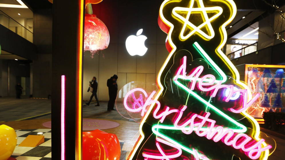 Foto: Decoración navideña en Pekín (EFE)