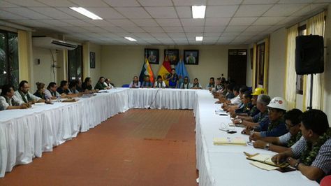 La reunión del gabinete ampliado en Villa Tunari.