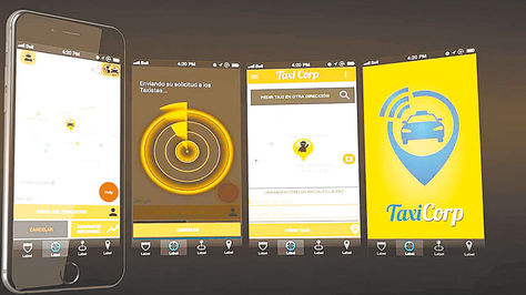Radiomóviles. Captura de pantalla de la aplicación Taxi Corp. 