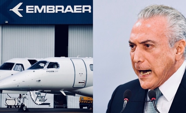Michel Temer aseguró que le dará la bienvenida a una inyección de capital extranjero pero se opone a ceder el control de Embraer a manos de Boeing