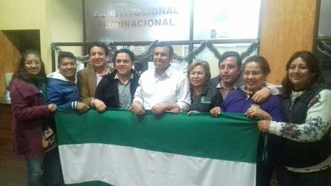 Asambleístas cruceños en el Tribunal Constitucional Plurinacional (TCP) en Sucre. Foto: Yuvert Donoso