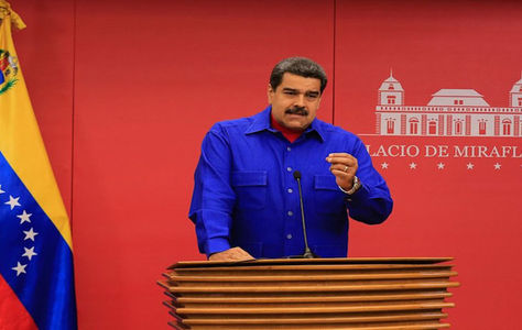 El presidente de Venezuela, Nicolás Maduro, en el Palacio Miraflores en Caracas.