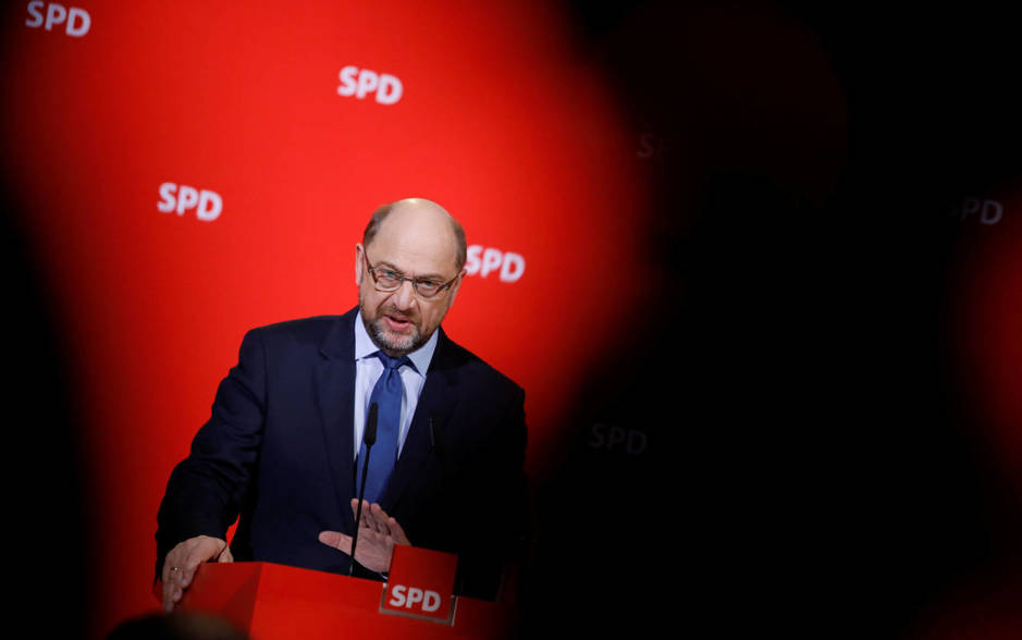 Martin Schulz durante una comparecencia en la sede del SPD, en Berlín. (EFE)