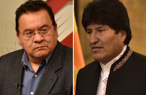 El Periodista Mario Espinoza (izq.) y el presidente Evo Morales