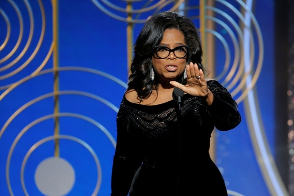 Oprah Winfrey durante su discurso (Paul Drinkwater/Courtesy of NBC/Handout via REUTERS)