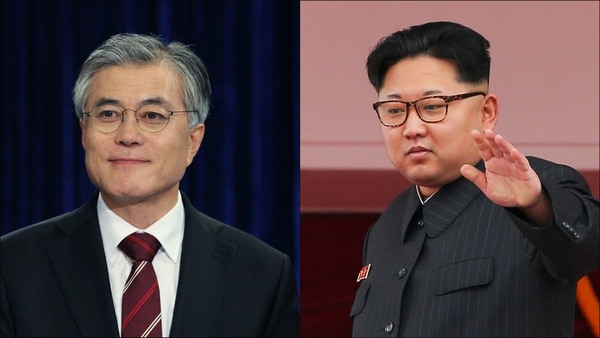 El presidente de Corea del Sur Moon Jae-in y el dictador de Corea del Norte, Kim Jong-un