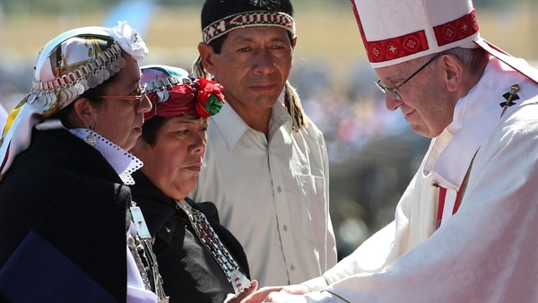 El papa Franicsco durante la misa en Temuco (Reuters)