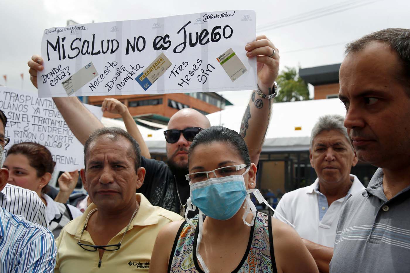Protesta de venezolanos con trasplantes