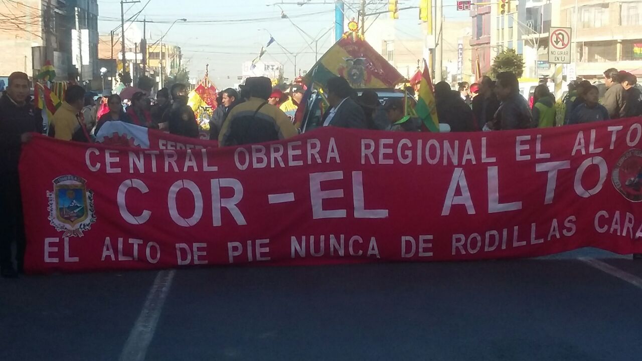 Resultado de imagen para central obrera boliviana El Alto