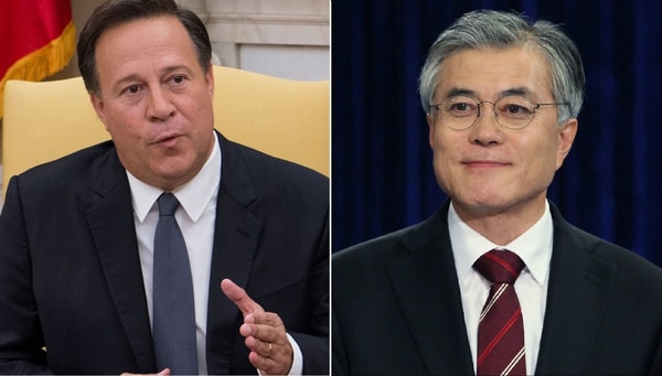 Juan Carlos Varela y Moon Jae-in, mandatarios de Panamá y Corea del Sur
