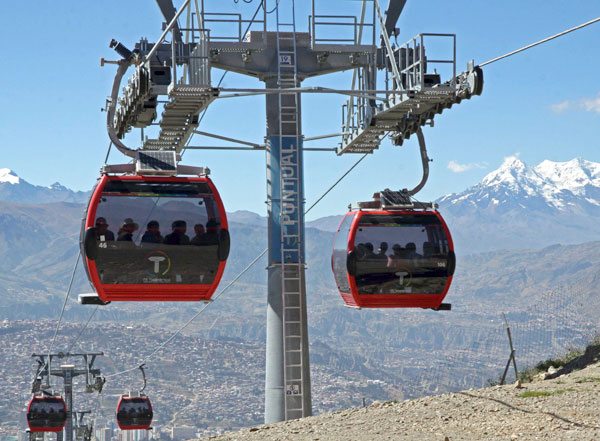 La segunda fase del transporte por cable iniciará en mayo y junio en las ciudades de La Paz y El Alto.