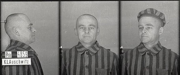 Pilecki en Auschwitz, donde ingresó con el nombre de Tomasz Serafiński (Museo Estatal de Auschwitz-Birkenau)