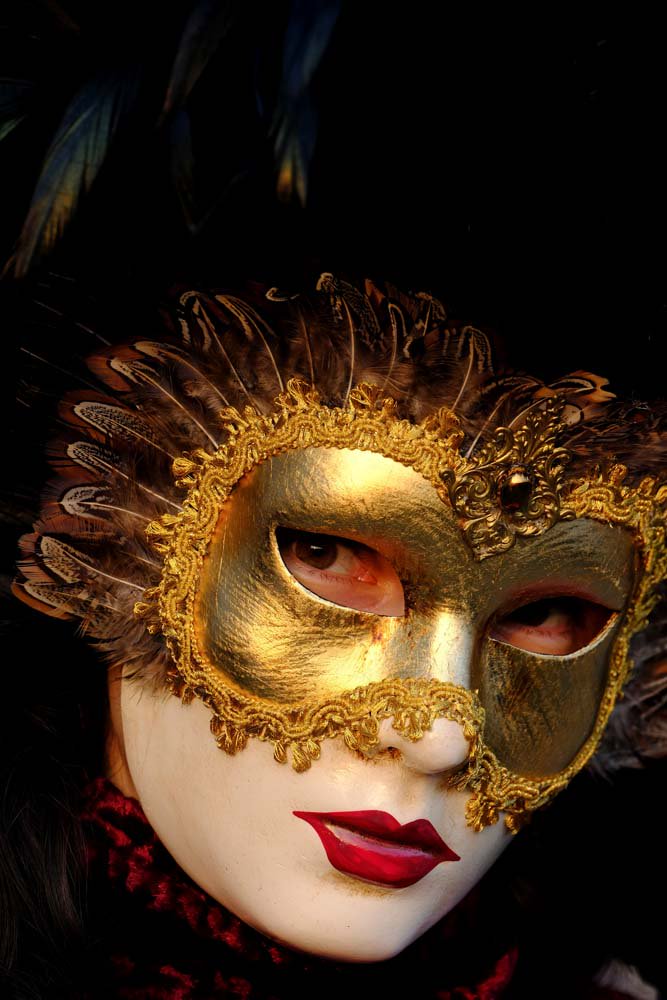 A masked reveller poses during the Carnival in Venice, Italy January 28, 2018. REUTERS/Manuel Silvestri