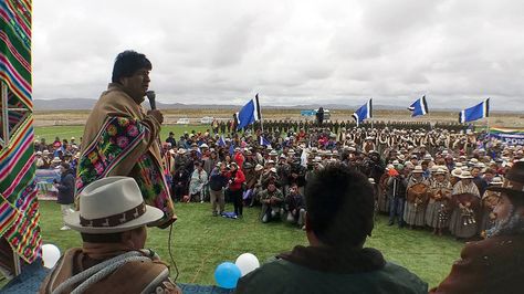 El presidente Evo Morales en Turco, Oruro. Foto:Ministerio de Comunicación 