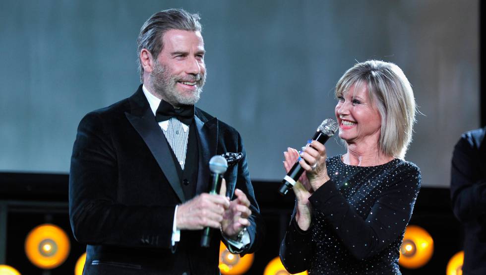 John Travolta y Olivia Newton John, el pasado sábado en Los Ángeles.