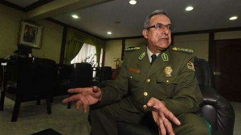 El Comandante General de la Policía Boliviana, Faustino Mendoza. Foto: La Razón