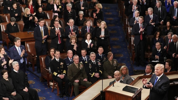 Trump dedicó mucho tiempo de su discurso a la cuestión migratoria.