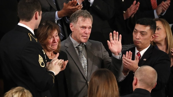 Fred y Cindy Warmbier durante el discurso del Estado de la Unión. (Reuters)