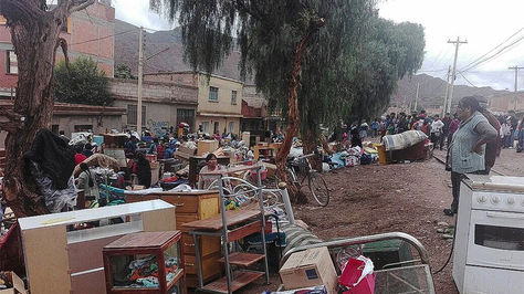Desborde del río Tupiza en el municipio del mismo nombre dejó varias familias afectadas. Foto: APG