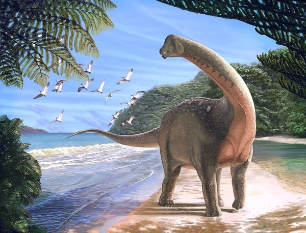 Reconstrucción de la vida de los Mansourasaurus shahinae en su época (Andrew McAfee / Carnegie Museum of Natural History)