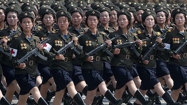 Una división de muejres del Ejército de Corea del Norte