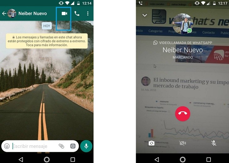 Hacer videollamadas por WhatsApp