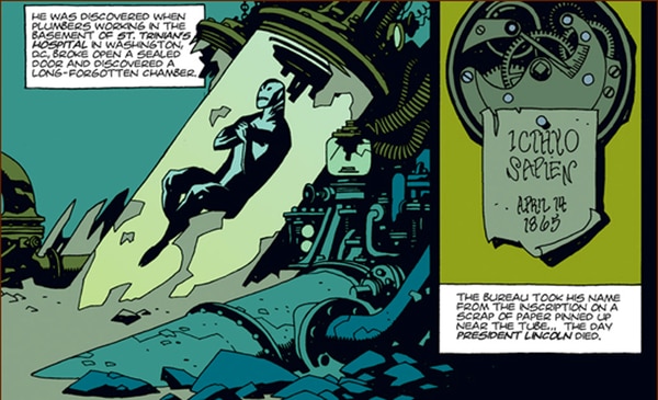 Abe Sapien, de Hellboy, en su origen en el cómic