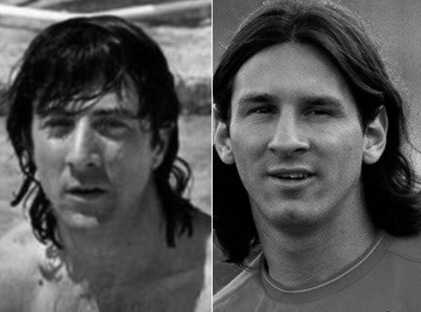 El increíble parecido de Dustin Hoffman y Lionel Messi