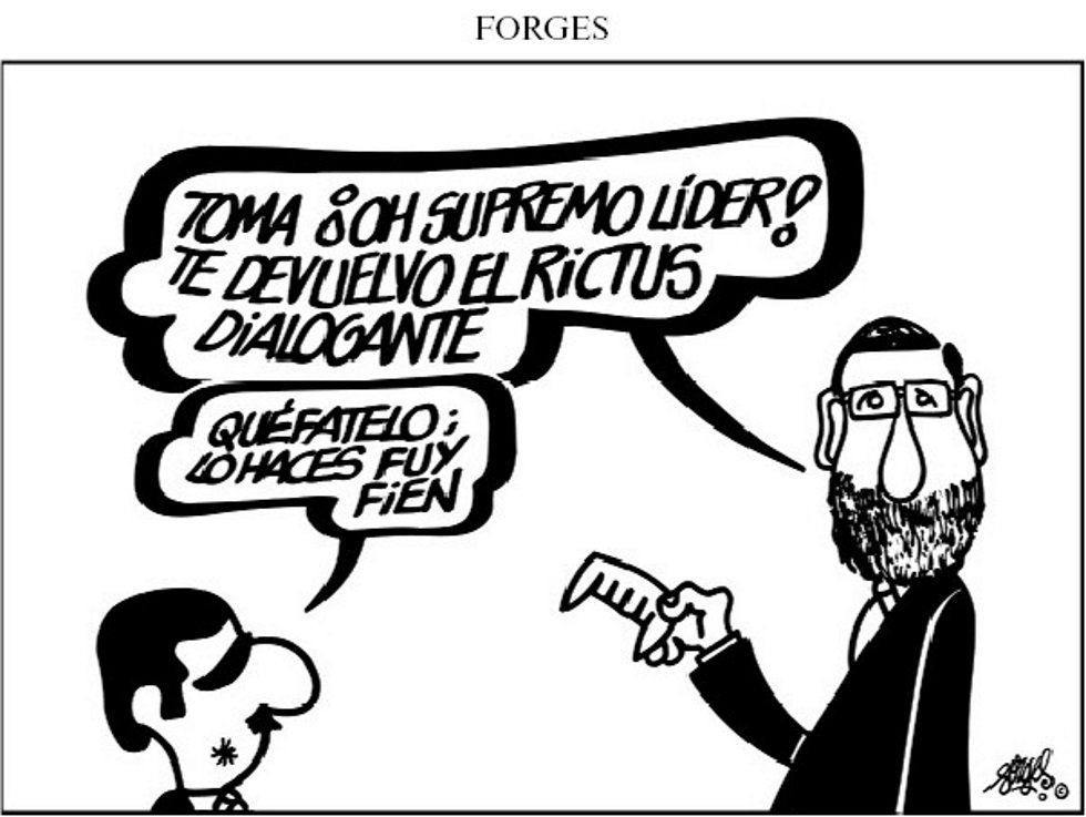 Forges ha dedicado muchos de sus dibujos a la particular relación entre Mariano Rajoy y su antecesor al frente del PP, José María Aznar.