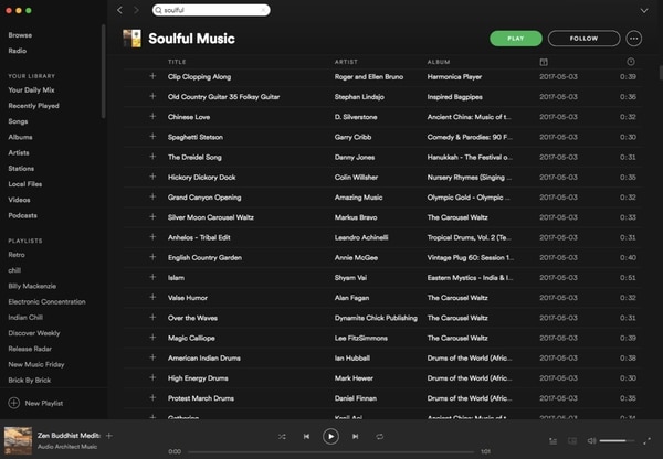 La playlist Soulfoul Music, antes de ser dada de baja