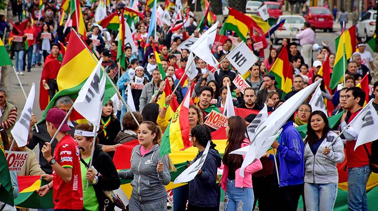 Protestas contra la repostulación en Cochabamba, el pasado miércoles 21 de febrero. | José Rocha