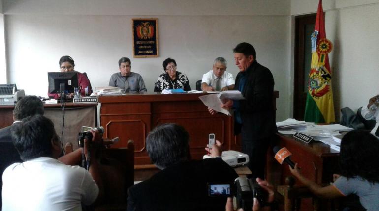 Momentos en los que Eduardo Mérida declaraba. | Foto: Alcaldía de Quillacollo