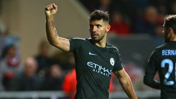 El “Kun” jugó dos partidos en la era Sampaoli y marcó 2 goles (AFP)