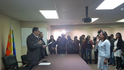 Posesión de Erika Chávez como directora de la Dirección del Notariado Plurinacional.