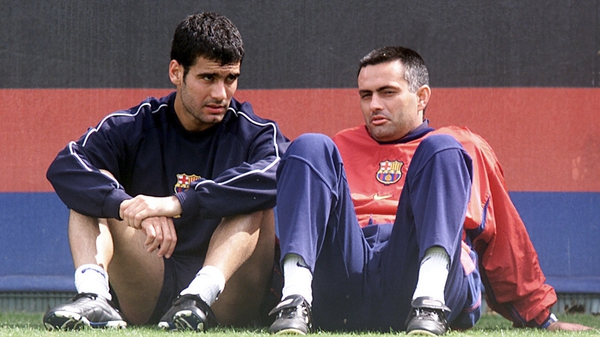 Guardiola y Mourinho, en la época en la que el portugués era ayudante de Robson