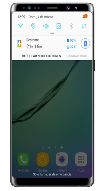 360 Battery Plus en Barra de notificicaciones